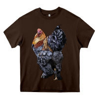 Chocolate Brown Brahma Rooster Heavy Core Tee - LillyAllenDesigns