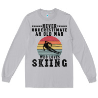 Moon Dust Never Underestimate An Old Man Who Loves Skiing Long Sleeve Tee - Bettercallsaul