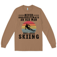Toasted Coconut Never Underestimate An Old Man Who Loves Skiing Long Sleeve Tee - Bettercallsaul