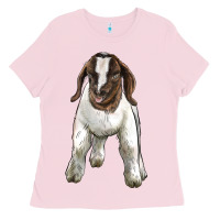 Bubblegum Pink baby boer goat Ladies Tee - LillyAllenDesigns