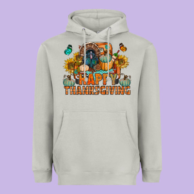 Happy Thanksgiving With Truck Bbs Heavyweight Hoodie Designed By Bundleandbundleshop