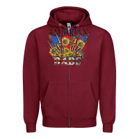Burgundy American babe 4th of july Zipper Hoodie - CowGirlArtShop