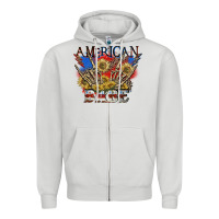 Dove Grey American babe 4th of july Zipper Hoodie - CowGirlArtShop