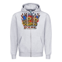 Heather Grey American babe 4th of july Zipper Hoodie - CowGirlArtShop