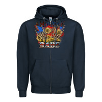 Navy American babe 4th of july Zipper Hoodie - CowGirlArtShop