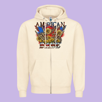 American Babe 4th Of July Zipper Hoodie Designed By Cowgirlartshop