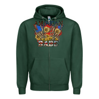 Sports Green American babe 4th of july Zipper Hoodie - CowGirlArtShop