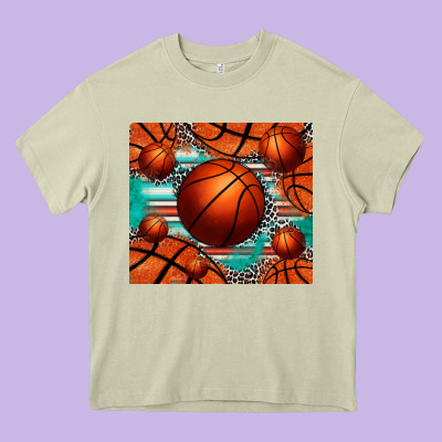 Basketball Leopard Serape Tumbler Heavy Core Tee Designed By Jasminsmagicworld