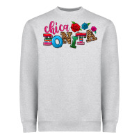 Heather Grey Chica bonita Heavyweight Sweatshirt - NancyCooperArtShop