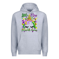 Heather Grey little miss mardi gras unicorn  olivia Premium Hoodie - OliviaCreatesArt
