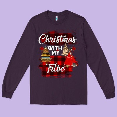 Christmas With My Tribe Long Sleeve Tee Designed By Bettercallsaul
