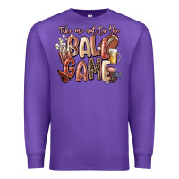 Purple take me out to the ball game Premium Sweatshirt - FaDigitalArtStudio