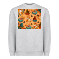 Heather Grey Fall Pumpkins Autumn Coffee Heavyweight Sweatshirt - texasbilliewilder