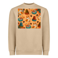 Mushroom Fall Pumpkins Autumn Coffee Heavyweight Sweatshirt - texasbilliewilder