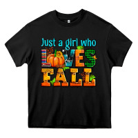 Black just a girl who loves fall Heavy Core Tee - AdoDesignShop