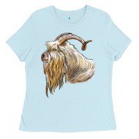 Baby Blue kiko goat face Ladies Tee - LillyAllenDesigns