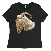 Black kiko goat face Ladies Tee - LillyAllenDesigns