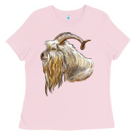 Bubblegum Pink kiko goat face Ladies Tee - LillyAllenDesigns