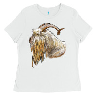 White kiko goat face Ladies Tee - LillyAllenDesigns