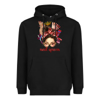 Black nail queen messy bun with crown bbs Heavyweight Hoodie - BundleAndBundleShop