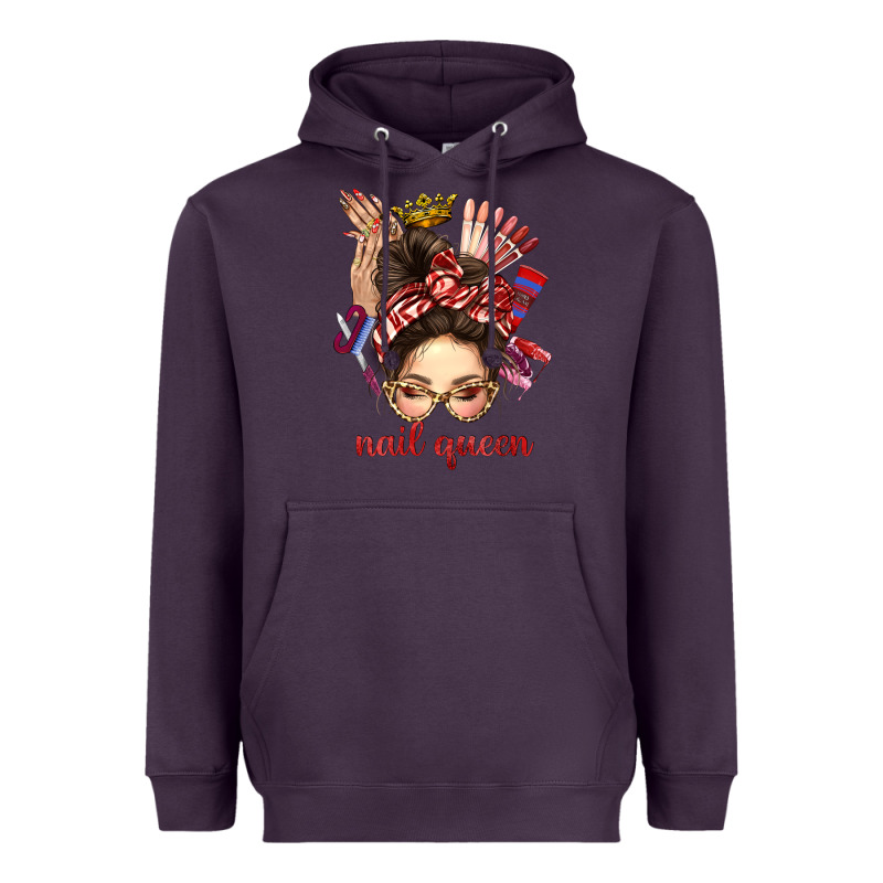 Nail Queen Messy Bun With Crown Bbs Heavyweight Hoodie by BundleAndBundleShop | Teevron