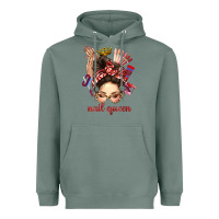 Sage nail queen messy bun with crown bbs Heavyweight Hoodie - BundleAndBundleShop