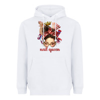 White nail queen messy bun with crown bbs Heavyweight Hoodie - BundleAndBundleShop