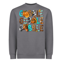 Storm Gobble Gobble Gobble with Turkey Heavyweight Sweatshirt - texasbilliewilder