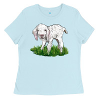 Baby Blue Baby Angora Goat Ladies Tee - LillyAllenDesigns