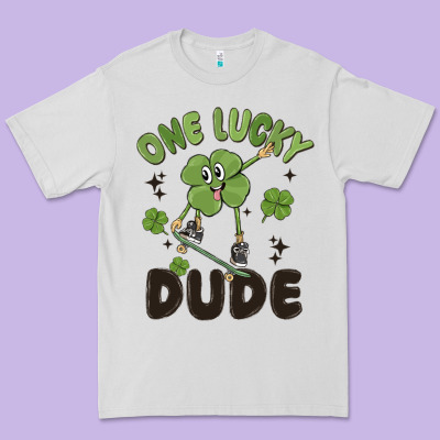 One Lucky Dude Premium Tee Designed By Maliassmallbusiness