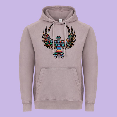 Aztec Leopard Thunderbird Vintage Hoodie Designed By Ranaportraitstore