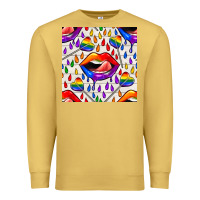 Antique Gold Pride lgbtq lips and heart lollipop seamless patte Premium Sweatshirt - BundleAndBundleShop