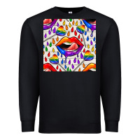 Black Pride lgbtq lips and heart lollipop seamless patte Premium Sweatshirt - BundleAndBundleShop