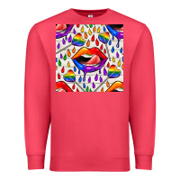 Cardinal Pride lgbtq lips and heart lollipop seamless patte Premium Sweatshirt - BundleAndBundleShop