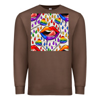 Chestnut Pride lgbtq lips and heart lollipop seamless patte Premium Sweatshirt - BundleAndBundleShop