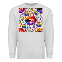 Dove Grey Pride lgbtq lips and heart lollipop seamless patte Premium Sweatshirt - BundleAndBundleShop