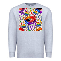 Heather Grey Pride lgbtq lips and heart lollipop seamless patte Premium Sweatshirt - BundleAndBundleShop