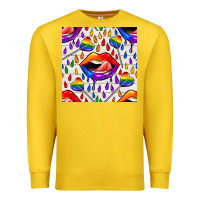 Lemon Pride lgbtq lips and heart lollipop seamless patte Premium Sweatshirt - BundleAndBundleShop