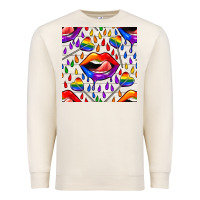 Sandshell Pride lgbtq lips and heart lollipop seamless patte Premium Sweatshirt - BundleAndBundleShop
