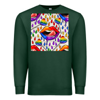 Sports Green Pride lgbtq lips and heart lollipop seamless patte Premium Sweatshirt - BundleAndBundleShop