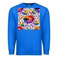 True Royal Pride lgbtq lips and heart lollipop seamless patte Premium Sweatshirt - BundleAndBundleShop