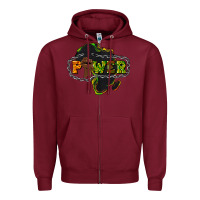 Burgundy Power Black History Zipper Hoodie - HowdyJamesFarm