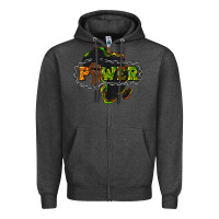 Charcoal Heather Power Black History Zipper Hoodie - HowdyJamesFarm