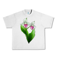 Lunar Rock Pink And White Lady's Slipper Flower Urban Heavy Tee - LillyAllenDesigns