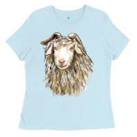 Baby Blue Angora Goat Face Ladies Tee - LillyAllenDesigns