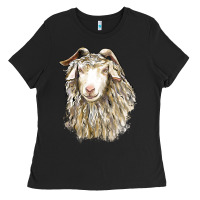 Black Angora Goat Face Ladies Tee - LillyAllenDesigns