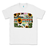 White Howdy Serape And Sunflower Classic Tee - RanaPortraitStore