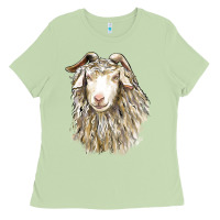 Matcha Angora Goat Face Ladies Tee - LillyAllenDesigns
