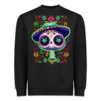 Black Mexican Day of dead sugar skull Heavyweight Sweatshirt - NancyCooperArtShop