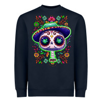 Navy Mexican Day of dead sugar skull Heavyweight Sweatshirt - NancyCooperArtShop